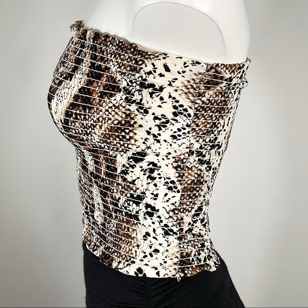 WINDSOR cropped tube top animal print M warm tones - Picture 3 of 9